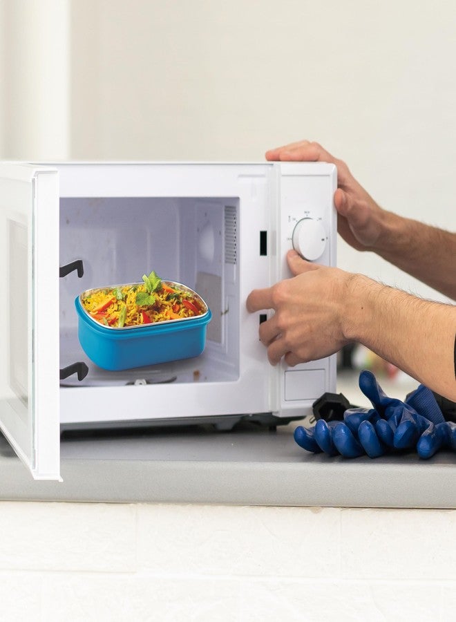 PDDFALCON Stainless Steel Comet Pro with Container 100% Leakproof, Microwave-Safe, BIS Certified, Jindal Seal & Made in India Container and Air Tight (Comet Pro 750+180 Turkish Blue) - Image 3